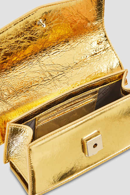 Fly Bamby leather shoulder bag, Gold, Patrizia Pepe