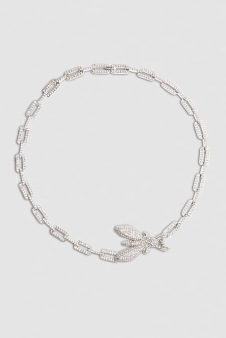 Rolò necklace with rhinestones, Silver, Patrizia Pepe