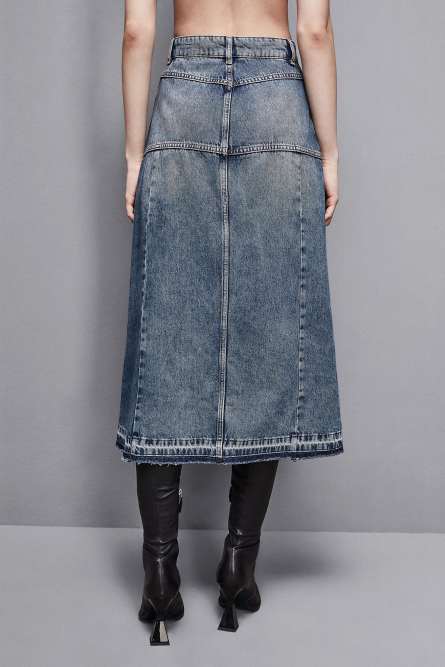 Blue jeans midi skirt, Light Blue, Patrizia Pepe