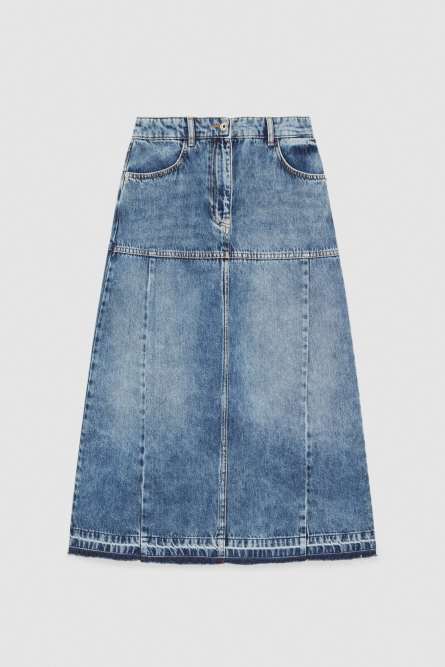 Blue jeans midi skirt, Light Blue, Patrizia Pepe
