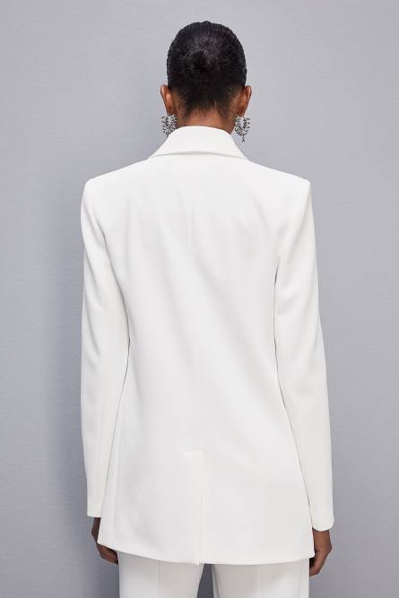 Men&apos;s cut double-breasted jacket, White, Patrizia Pepe