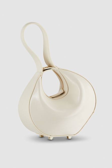 Hand-held leather Bangle Bag, White, Patrizia Pepe