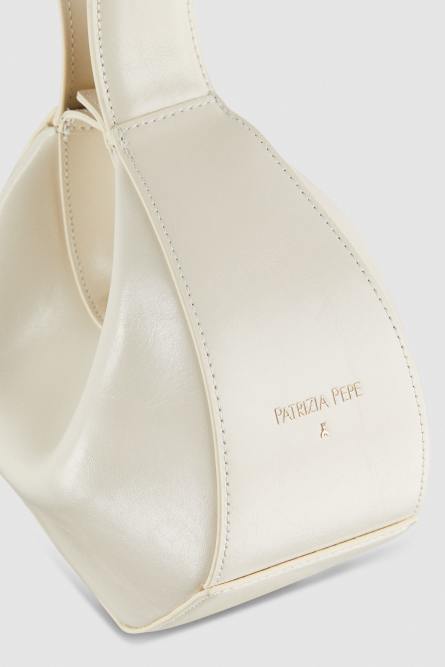 Hand-held leather Bangle Bag, White, Patrizia Pepe