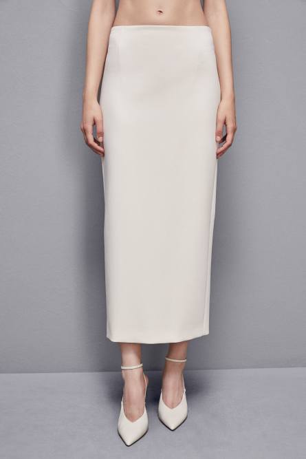 Jupe crayon en sergé, Beige, Patrizia Pepe