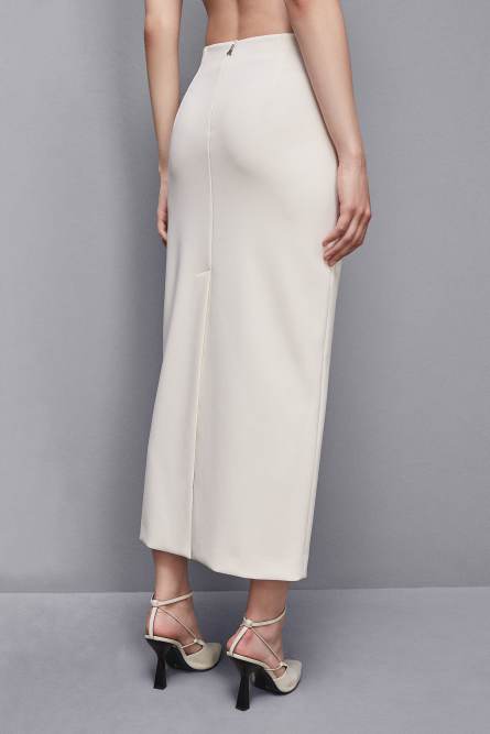 Jupe crayon en sergé, Beige, Patrizia Pepe