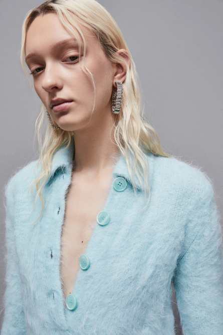 Alpaca body-effect sweater, Light Blue, Patrizia Pepe