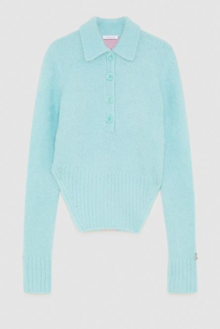 Alpaca body-effect sweater, Light Blue, Patrizia Pepe
