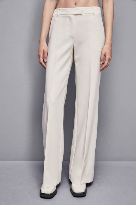 Low-waisted twill pants, Beige, Patrizia Pepe