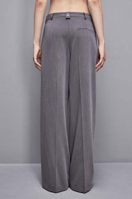 Essential viscose pleated pants, Grey, Patrizia Pepe