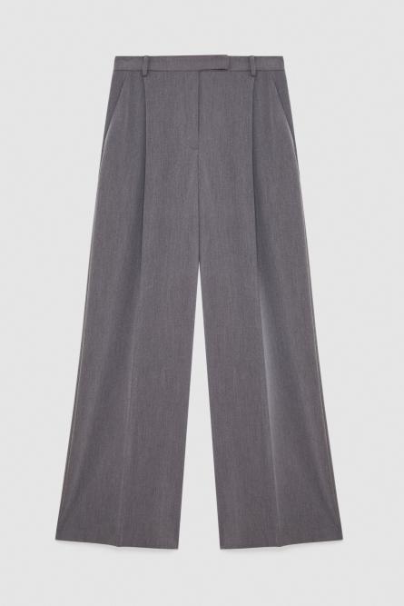 Essential viscose pleated pants, Grey, Patrizia Pepe