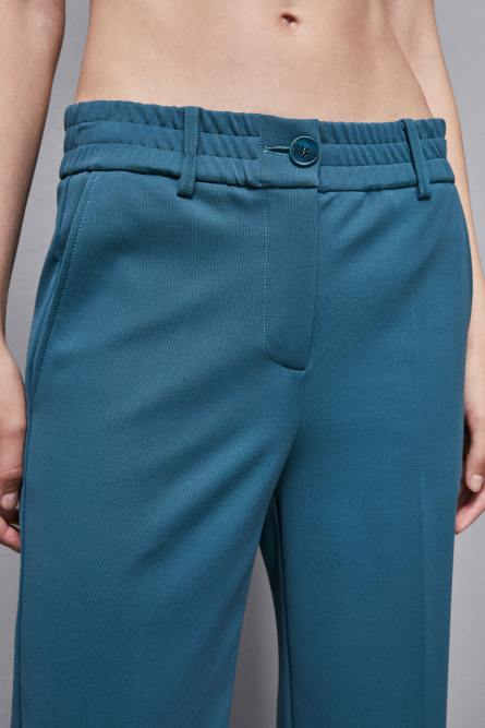 Low-waisted palazzo fit pants, Blue, Patrizia Pepe