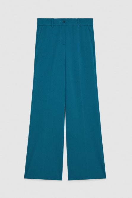 Low-waisted palazzo fit pants, Blue, Patrizia Pepe