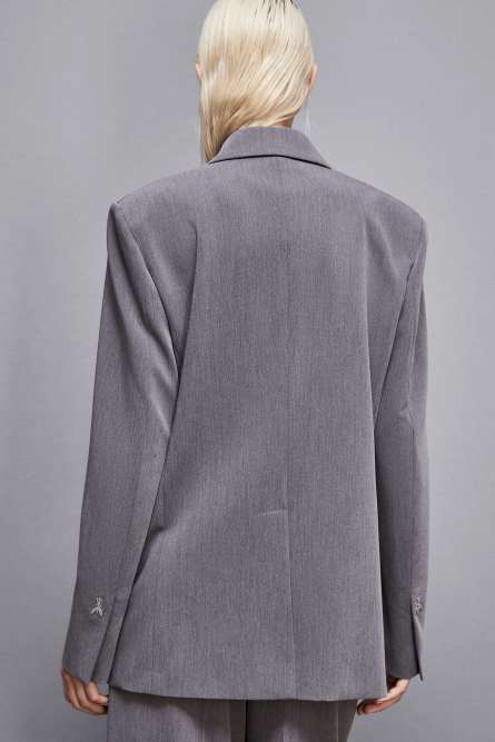 &quot;Essential&quot; oversized viscose blazer, Grey, Patrizia Pepe
