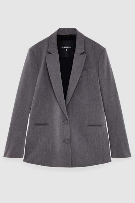 &quot;Essential&quot; oversized viscose blazer, Grey, Patrizia Pepe