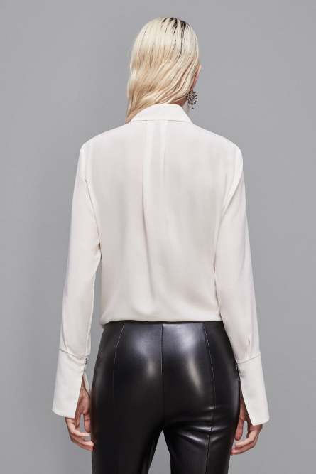 Regular fit silk crepe shirt, White, Patrizia Pepe