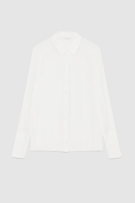 Regular fit silk crepe shirt, White, Patrizia Pepe