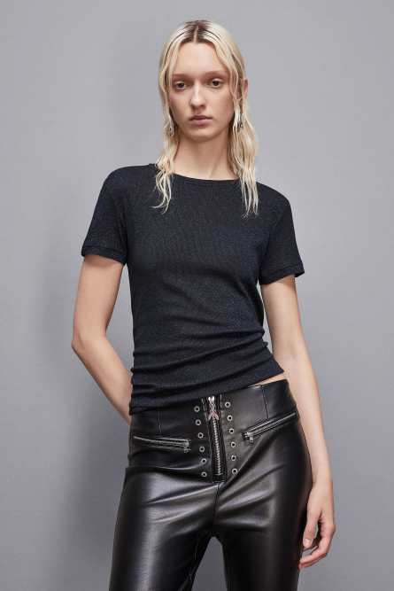 Essential short-sleeved sweater, Blue, Patrizia Pepe