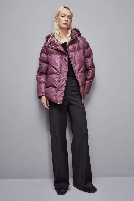 Shiny nylon over down jacket, Red, Patrizia Pepe
