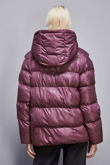 Shiny nylon over down jacket, Red, Patrizia Pepe