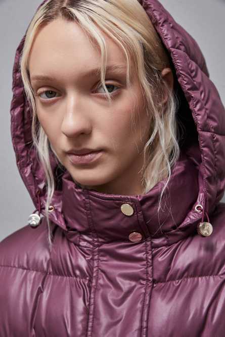 Shiny nylon over down jacket, Red, Patrizia Pepe