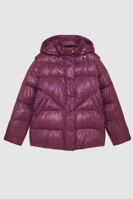 Shiny nylon over down jacket, Red, Patrizia Pepe