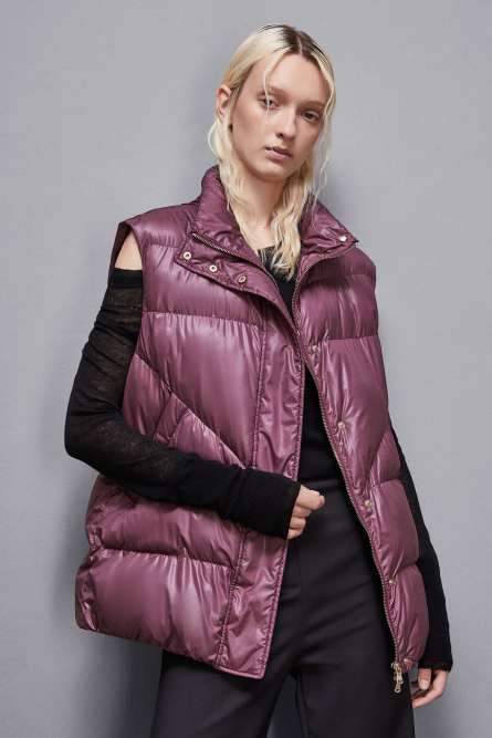 Shiny nylon over down jacket, Red, Patrizia Pepe