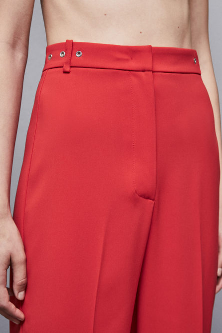 Palazzo-Hose aus Krepp Essential, Rot, Patrizia Pepe