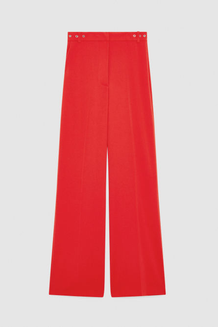 Palazzo-Hose aus Krepp Essential, Rot, Patrizia Pepe