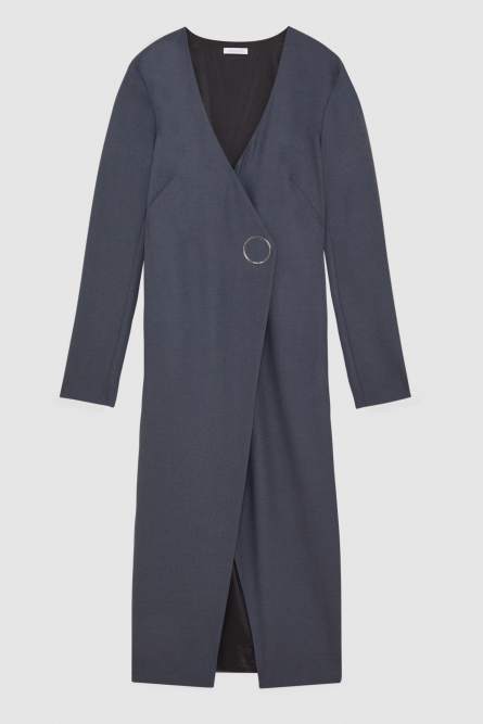 Slim Fit-Kleid aus Wolle Essential, Grau, Patrizia Pepe