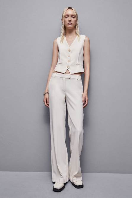 Stretch twill vest, Beige, Patrizia Pepe