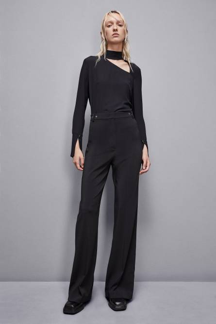 Casacca in crepe di viscosa, Nero, Patrizia Pepe