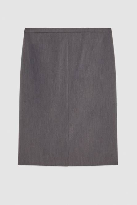 Falda con aberturas Essential de viscosa, Gris