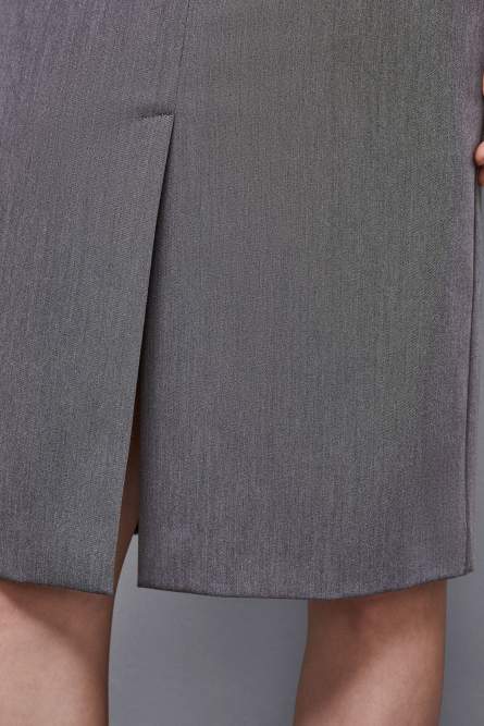 Falda con aberturas Essential de viscosa, Gris