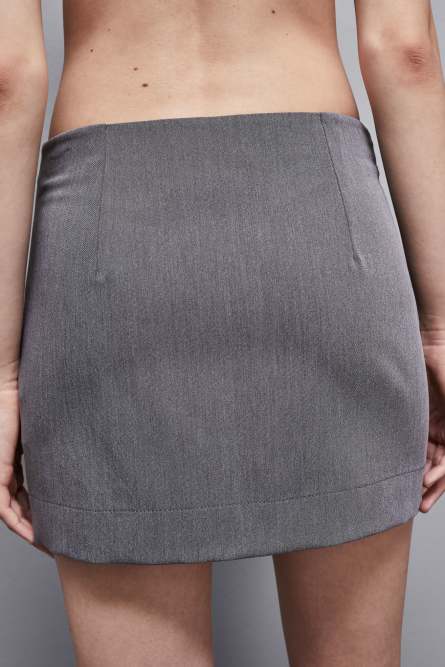 Essential viscose mini skirt, Grey, Patrizia Pepe