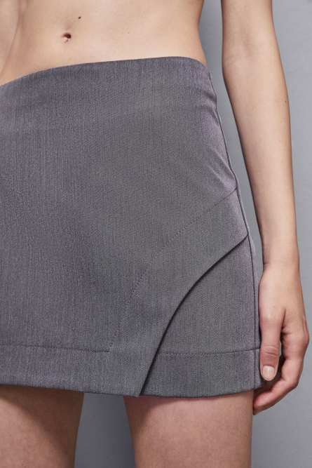 Essential viscose mini skirt, Grey, Patrizia Pepe