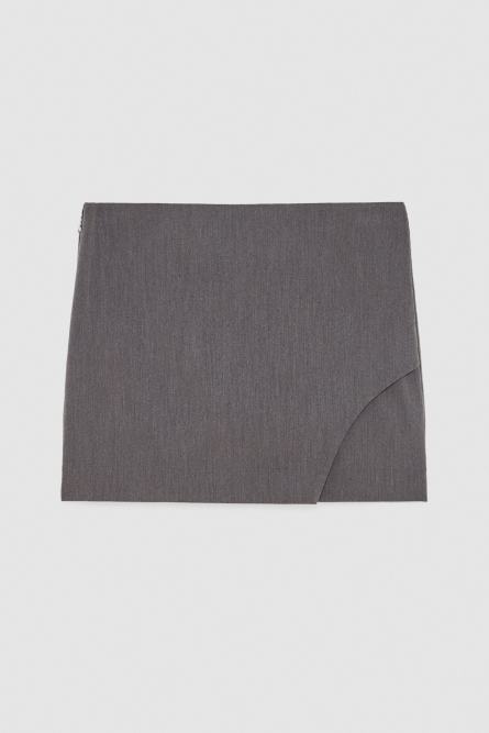 Essential viscose mini skirt, Grey, Patrizia Pepe