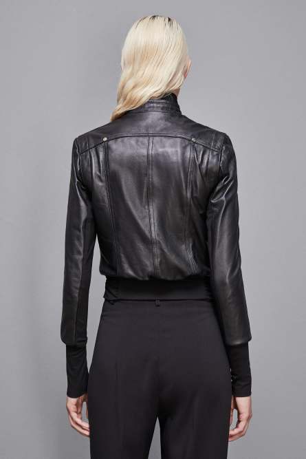 Blouson leather jacket, Black, Patrizia Pepe