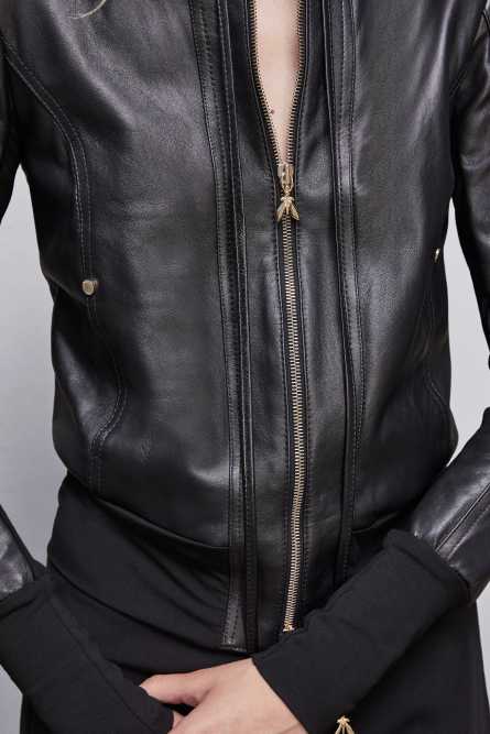 Blouson leather jacket, Black, Patrizia Pepe