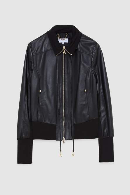 Blouson leather jacket, Black, Patrizia Pepe