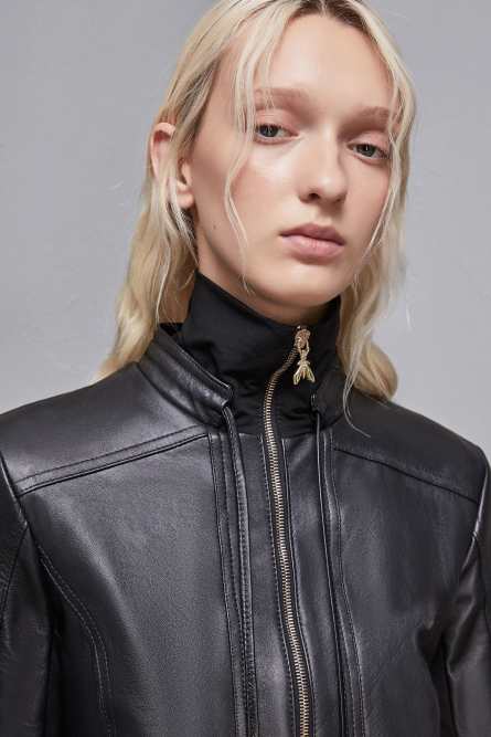 Blouson leather jacket, Black, Patrizia Pepe
