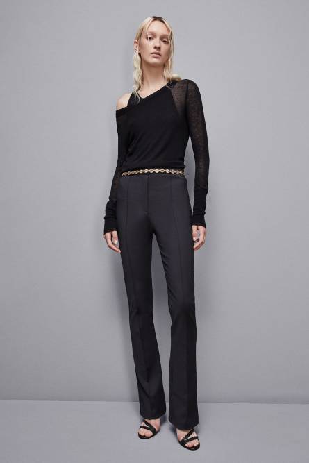 Slim Flare pants, Black, Patrizia Pepe