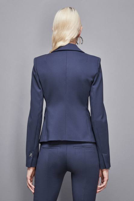 2-button slim jacket, Blue, Patrizia Pepe