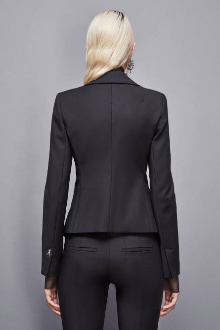 2-button slim jacket, Black, Patrizia Pepe