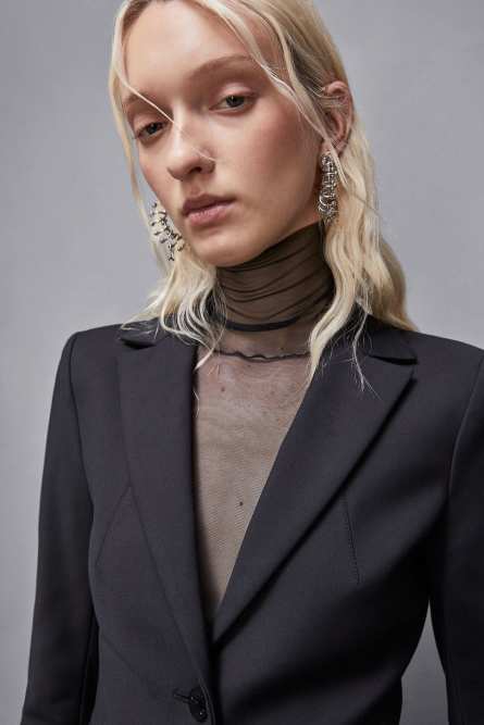 2-button slim jacket, Black, Patrizia Pepe