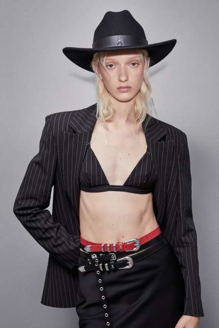 Low-waisted leather Cowboy belt, Black, Patrizia Pepe