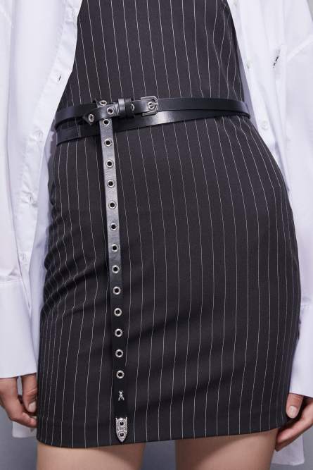 Low-waisted double belt, Black, Patrizia Pepe
