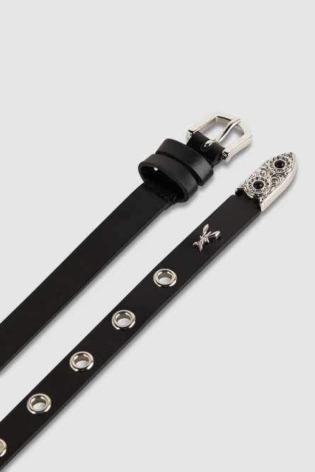Low-waisted double belt, Black, Patrizia Pepe