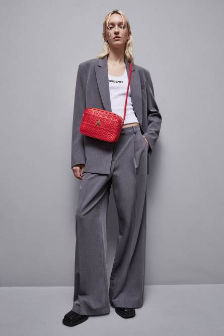 Quilted leather crossbody bag, Red, Patrizia Pepe