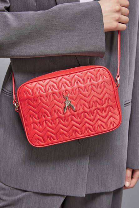 Quilted leather crossbody bag, Red, Patrizia Pepe