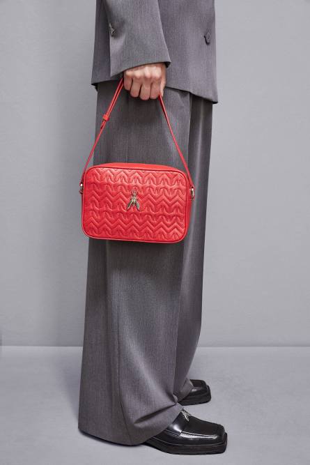 Quilted leather crossbody bag, Red, Patrizia Pepe
